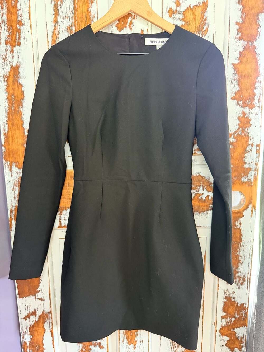 Elizabeth & James Black Long Sleeve Cut-Out Back Mini Dress Size 2 Cocktail
